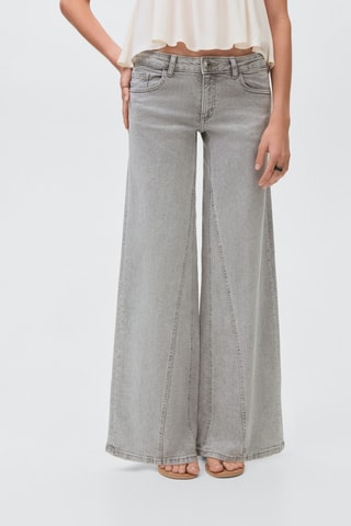 Jean taille basse large - Gris