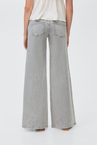 Jean taille basse large - Gris