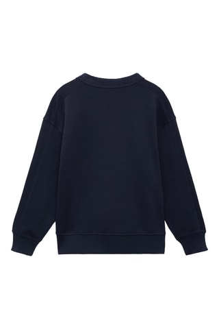 Sweat-shirt coton imprimé - Bleu marine