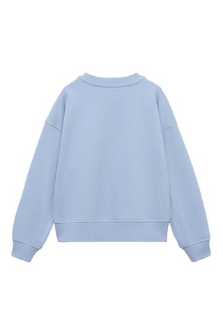 Sweat brodé et imprimé - Bleu