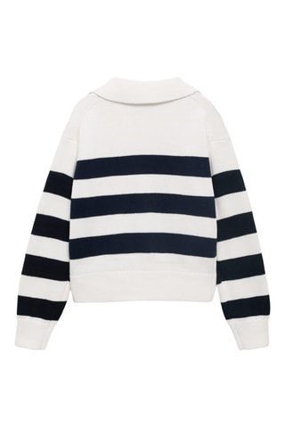 Pull-over maille col polo - Blanc