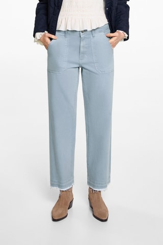 Jean style jupe-culotte poches - Bleu
