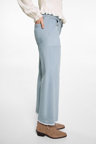 Jean style jupe-culotte poches - Bleu