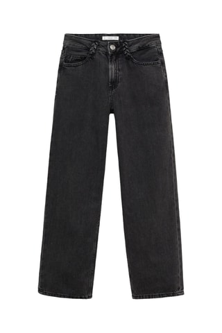 Jean droit passants de ceinture tressés - Noir