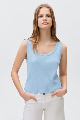 T-shirt sans manches coton - Bleu