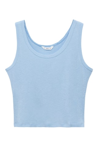 T-shirt sans manches coton - Bleu
