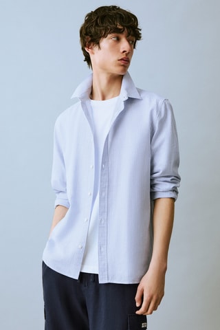 Chemise lin Oxford - Bleu foncé