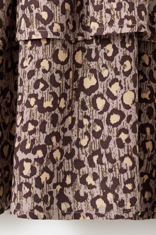 Robe froncée léopard - Marron