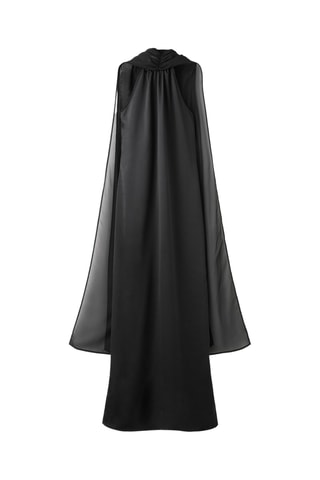 Robe satinée emmanchures américaines - Noir