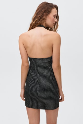 Robe Lurex emmanchures américaines - Noir