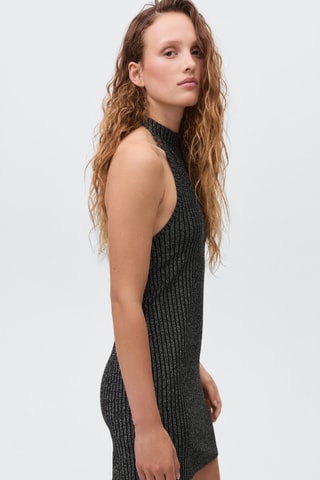 Robe Lurex emmanchures américaines - Noir
