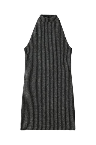 Robe Lurex emmanchures américaines - Noir