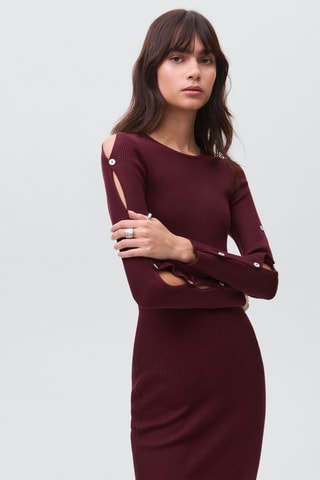 Robe longue boutonnée - Rouge