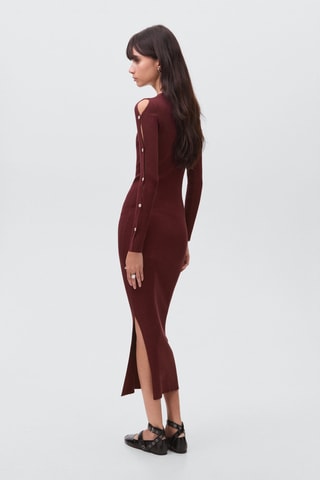 Robe longue boutonnée - Rouge