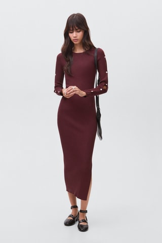 Robe longue boutonnée - Rouge