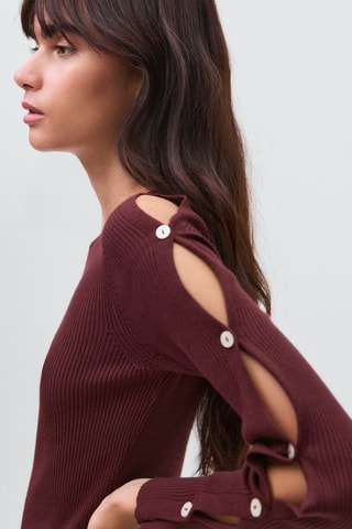 Robe longue boutonnée - Rouge