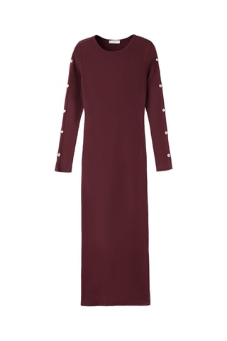 Robe longue boutonnée - Rouge