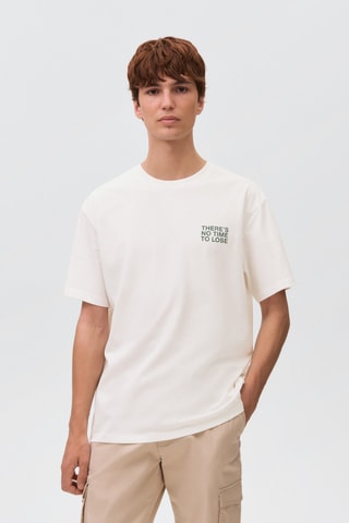 T-shirt en coton imprimé - Blanc