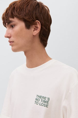 T-shirt en coton imprimé - Blanc