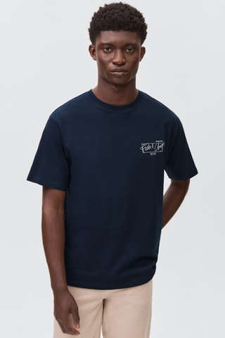 T-shirt imprimé manches courtes - Bleu marine