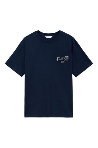 T-shirt imprimé manches courtes - Bleu marine