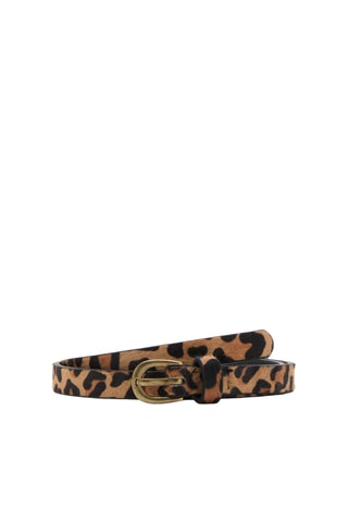 Ceinture cuir léopard - Marron