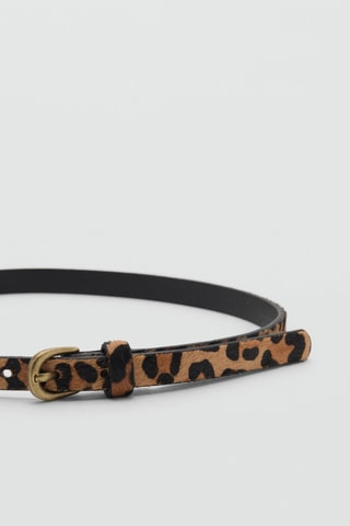 Ceinture cuir léopard - Marron