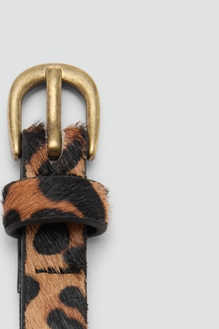 Ceinture cuir léopard - Marron