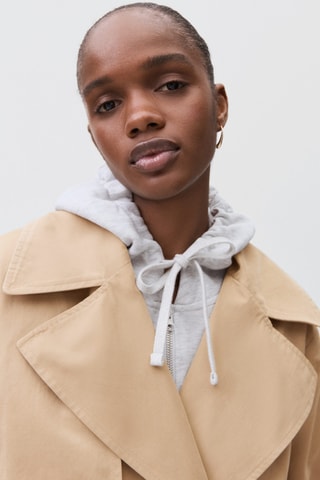 Trench court croisé - Beige