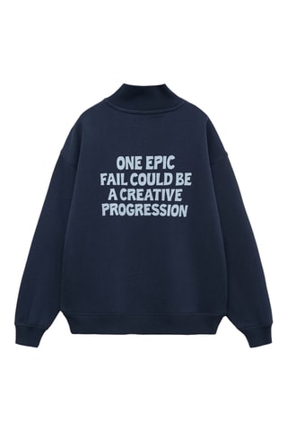 Sweat-shirt coton imprimé - Bleu marine