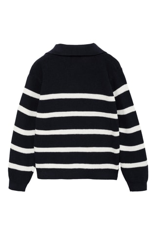 Pull-over en maille à rayures - Bleu marine