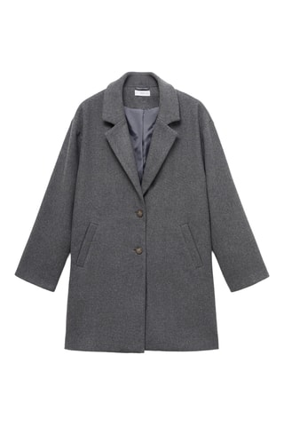 Manteau coupe midi drap de laine - Gris