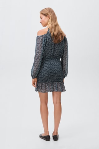 Robe à fleurs cut-out - Bleu
