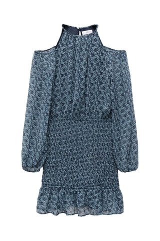 Robe à fleurs cut-out - Bleu