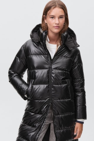 Anorak matelassé simili-cuir - Noir