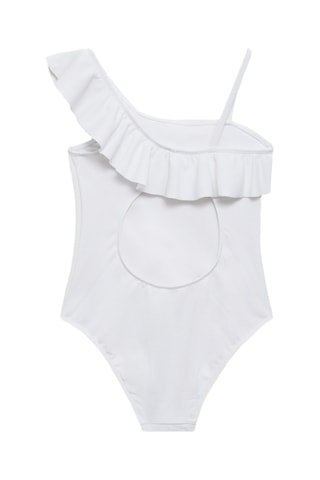 Maillot de bain asymétrique volant - Blanc