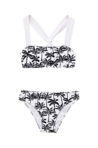 Bikini imprimé palmiers - Blanc