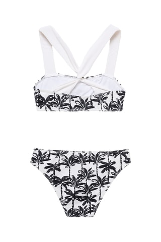 Bikini imprimé palmiers - Blanc