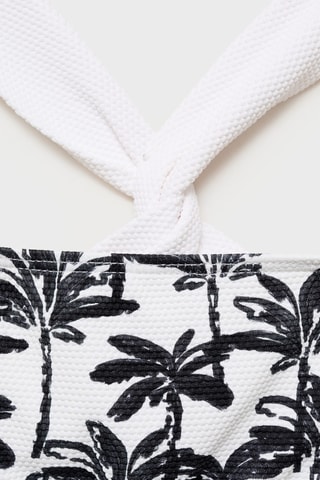 Bikini imprimé palmiers - Blanc
