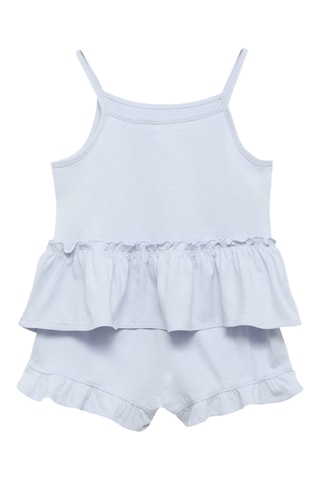 Pyjama court à volants - Bleu