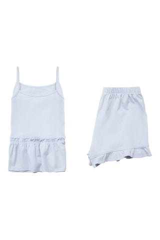 Pyjama court à volants - Bleu