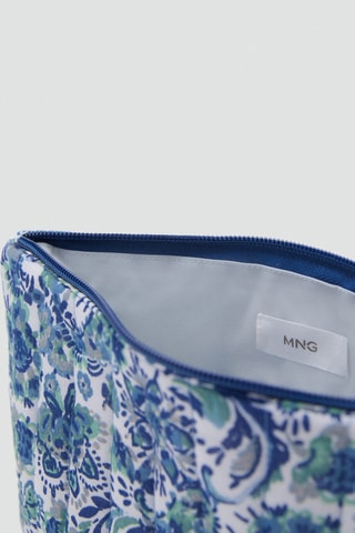 Trousse de toilette matelassée imprimée - Bleu