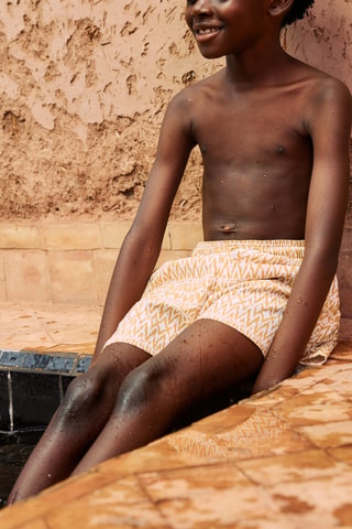 Maillot de bain cordon imprimé - Marron clair