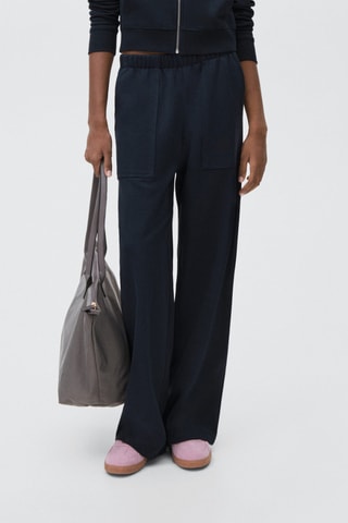 Jogging coton coutures - Bleu marine