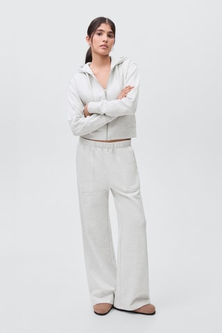 Jogging coton coutures - Gris clair