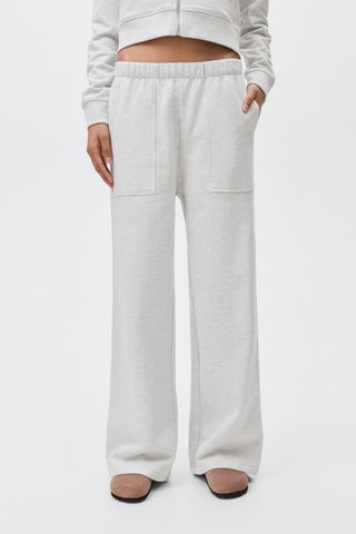 Jogging coton coutures - Gris clair