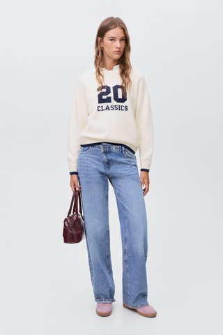Pull-over brodé maille - Blanc