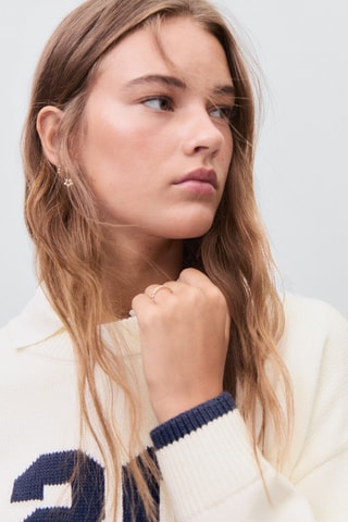 Pull-over brodé maille - Blanc