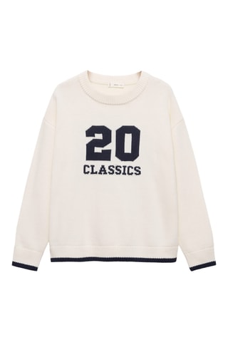 Pull-over brodé maille - Blanc