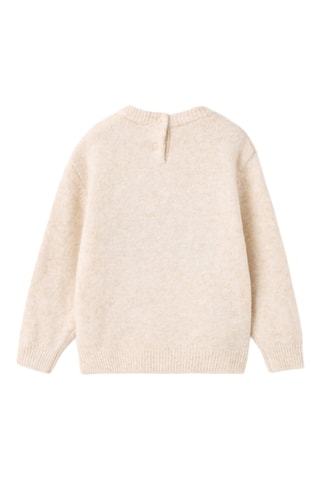 Pull-over brodé maille - Beige